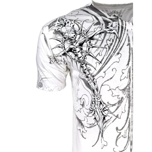 Rebel Saint by Affliction Men's T-Shirt Fracture Biker Tattoo S-5XL - Picture 6 of 8